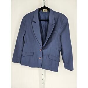 Dalton Sport Women's Blue Long Sleeve 2 Button Pockets Front Casual Blazer XL